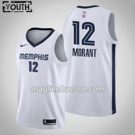 Maglia NBA Memphis Grizzlies Ja Morant 12 Nike 2019-20 Association Edition Swingman - Bambino